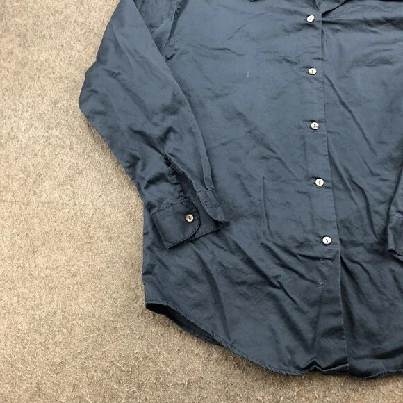 Vintage Gap Shirt Womens Large Blue Solid Cotton Long Sleeve Button Up Woven - Picture 2 of 10